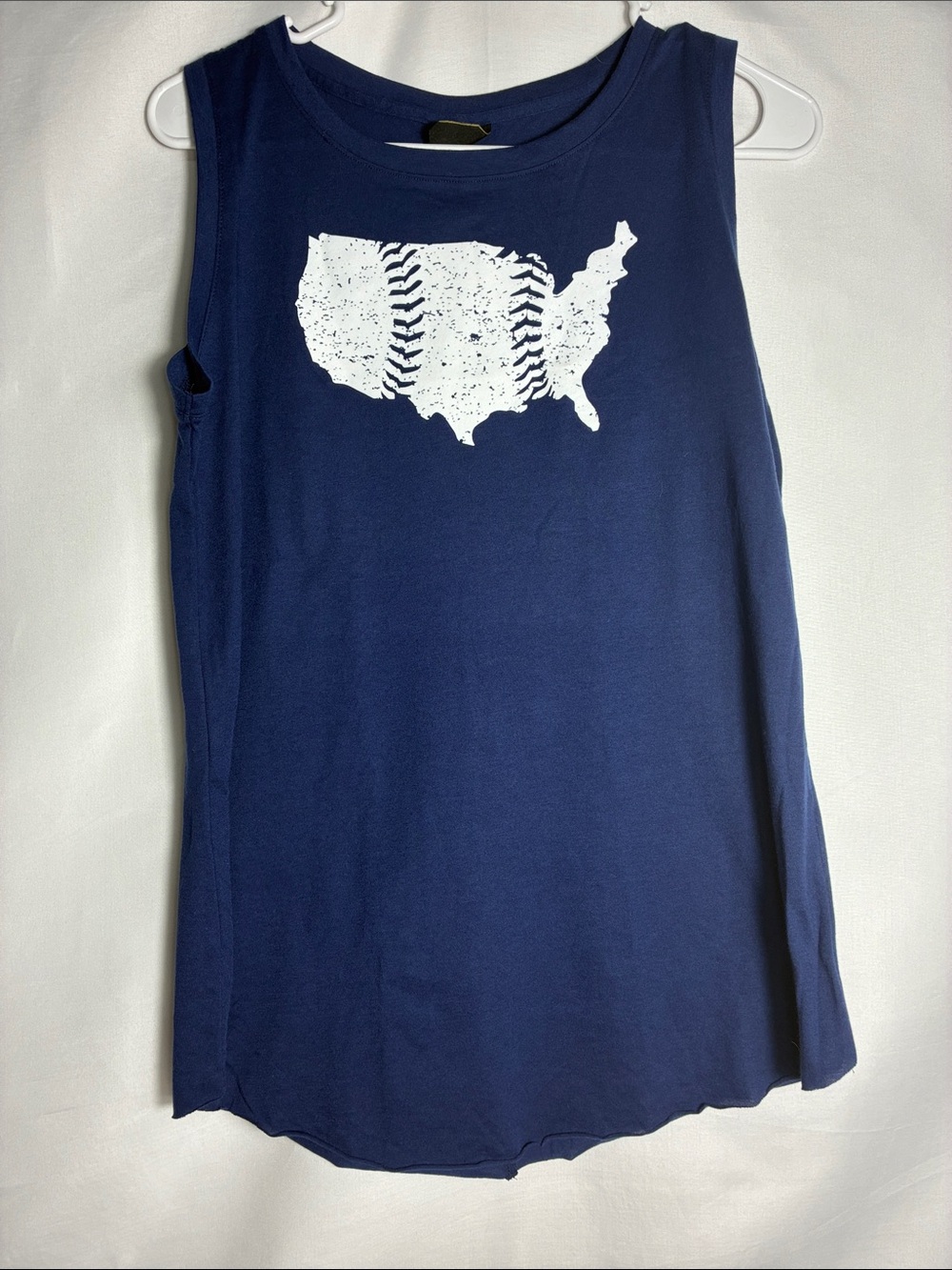 Baseballism Navy Blue Women's USA Graphic Tank Top size Large